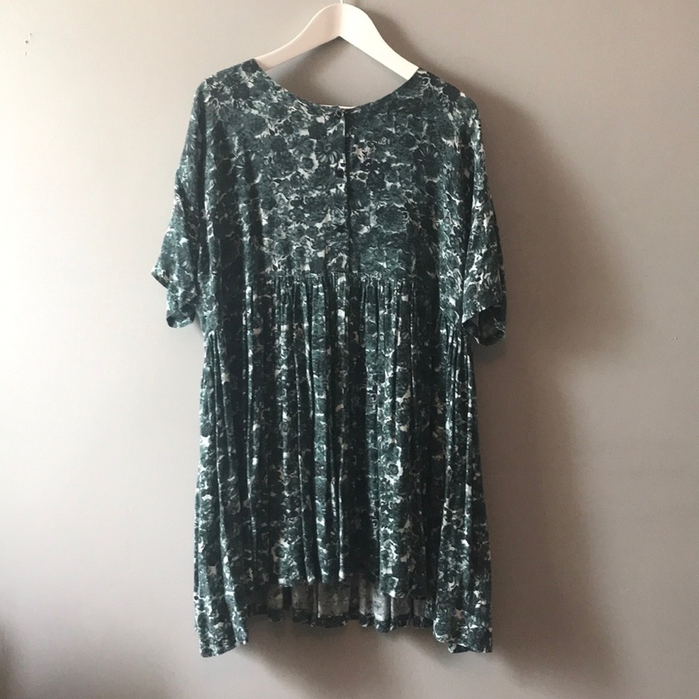 Ganni Teal Floral Dress